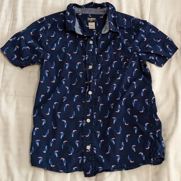 Oshkosh B'Gosh toucan button up shirt size 10/12 - Picture 1 of 8